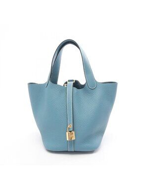 Hermes Handbag Picotin Lock PM New Blue Jean
